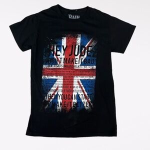 Rain Tribute to the Beatles band Tee Shirt black red size Small Cotton NWT